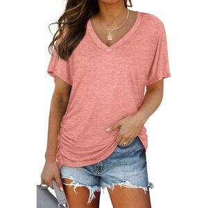 Women's Pink Summer T-shirts Short Sleeve Fit Shirts Spring Fashion